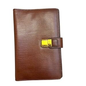 Bally Switzerland beautiful brown leather clutch wristlet organizer unisex